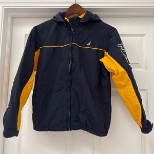 Nautica Blue and Yellow Hooded Jacket